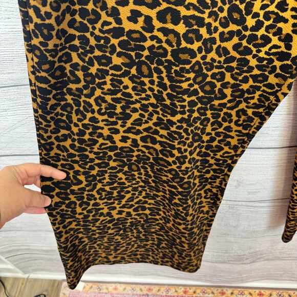 Terra & Sky Plus Size Brown Black Cheetah Printed Wide Leg Pants Size 3X Petite - Picture 3 of 7